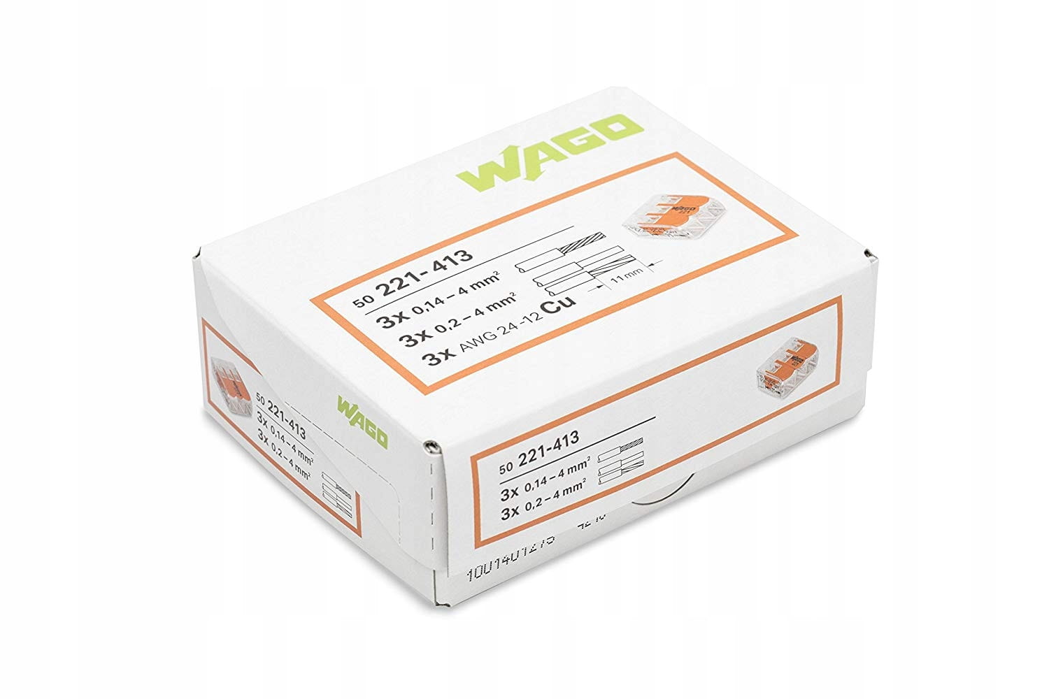 Wago szybkozłączka na linke 3x4 221-413 50 szt